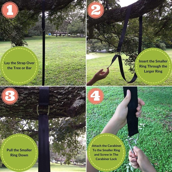 Family Forest Tree Swing Hanging Kit Two8FT Straps - Picture 5 of 7